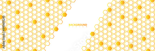 Abstract Yellow Orange Hexagon Honeycomb Background