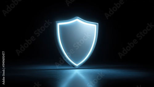 Luminous Shield Icon - Cyber Security, Protection, and Digital Defense.