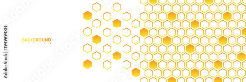 Yellow Geometric Honeycomb Pattern on Right Side