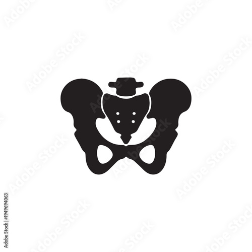 Anatomy bone hip organ icon silhouette vector design art illustration