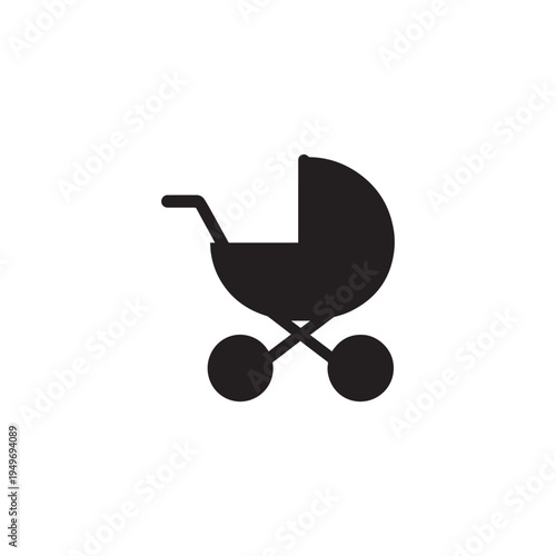 Baby stroller icon silhouette vector design art illustration