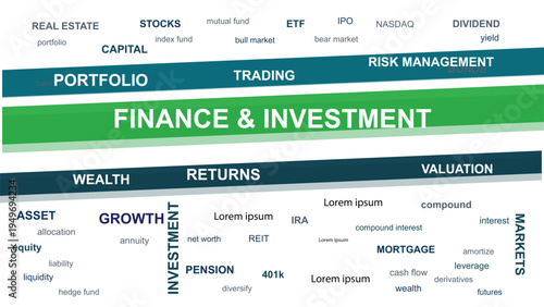 Finance & Investment Conceptual Visualization: A dynamic visual representation of financial concepts.