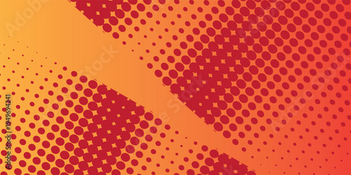 Orange and red halftone gradient pattern texture with digital technology background. Vector EPS new