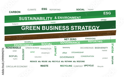 Green Business Strategy: A visually engaging conceptual presentation of green business, focusing on sustainability and environmental stewardship.
