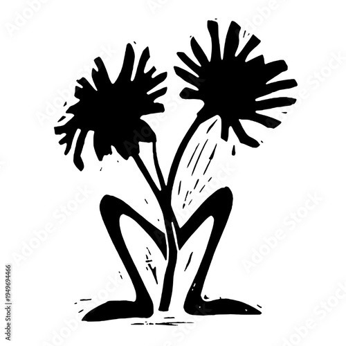 Strange flower silhouette