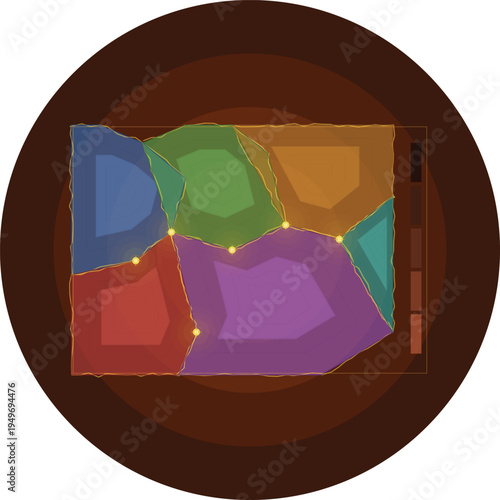 Color Scheme Abstract: An abstract composition with vibrant color blocks, arranged in a visually pleasing manner. This artwork celebrates the interplay of color and form.