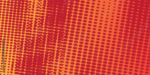 Orange and red halftone gradient pattern texture with digital technology background. Vector EPS new
