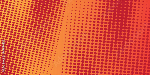 Orange and red halftone gradient pattern texture with digital technology background. Vector EPS new