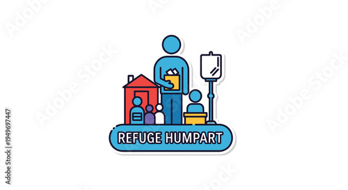 Refuge Humpart an Aid Organization Graphic vector illustration