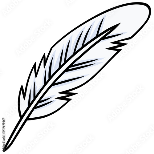 Feather Quill Pen Classic Stationery Illustration Vector