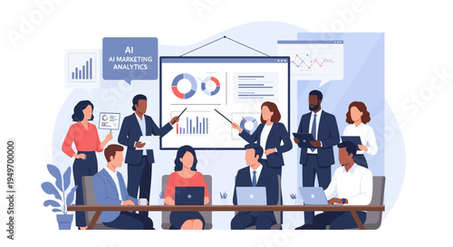 Businessman analyzing data on tablet at desk.