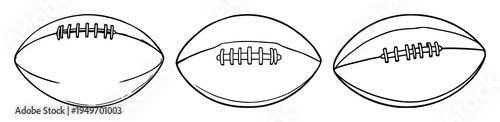 Football set with oval ball pattern illustration with gradiated colors and dynamic motion featuring sports, competition, victory with American, teams