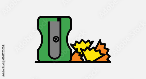 A green battery with flames coming out.