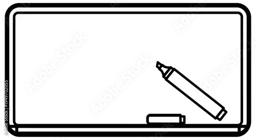 A black and white illustration of a pencil on a chalkboard.