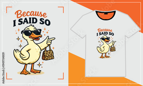 Fashionable duckling t-shirt with a humorous and stylish design
