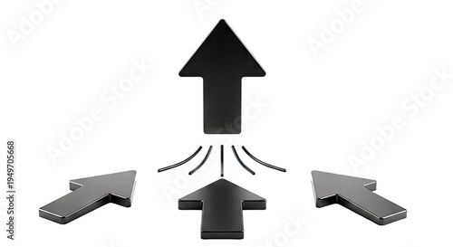 Arrows converging and moving upwards