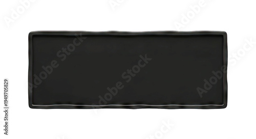 Black Rectangular Tray with Wavy Edges