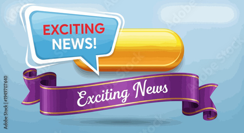 Exciting News banner vector illustration