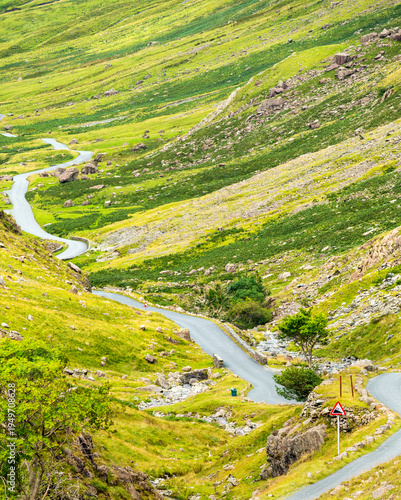 Honister Pass road,mid-summer,the Lake District,Cumbria,England,United Kingdom.