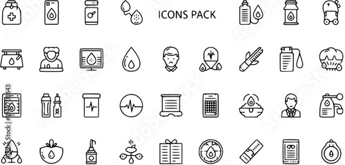 Medical and Health Icons Pack - Healthcare, Pharmacy, and Science Symbols