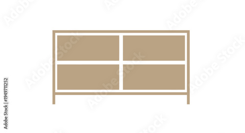 Simple four-drawer cabinet icon on a white background