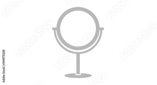 Simple gray vanity mirror icon on a white background
