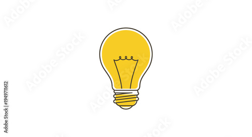 Simple yellow light bulb icon on white background