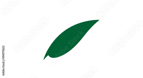 Single green leaf icon on clean white background