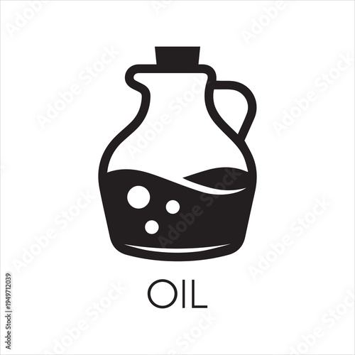 Jug with oil. Food icon in flat style. Culinary concept. Vector illustration for various recipes, cookbooks, culinary sites and other projects