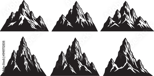 Jagged Mountain Peak Elements for Alpine Landscapes