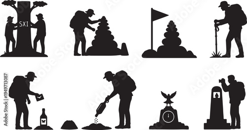 Explorers Leaving Their Mark Silhouettes Set of Six