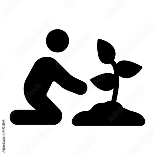 Tree planting Solid icon