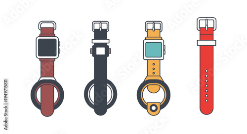Wrist Strap Line art vector minimal elegant abstract color illustration