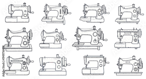 Vintage Sewing Machine Collection - Retro Manual and Electric Styles