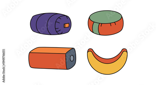 Yoga Bolster Line art vector minimal abstract concept illustration