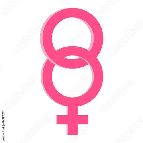 Double Venus Symbol Representing Lesbian Love and Female Unity in Pink