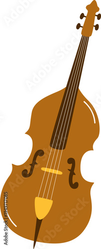 Cartoon Double Bass Illustration