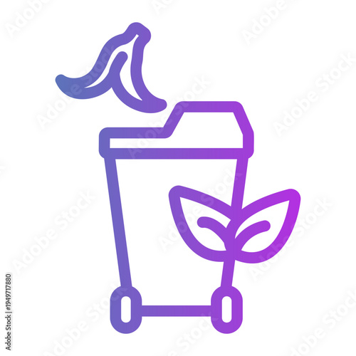 Compost bin Line Gradient Icon