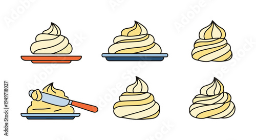 Whipped Butter Line art vector modern abstract vibrant color