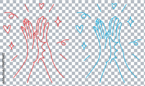 hand drawn heartbeat lines with love symbols vector illustration