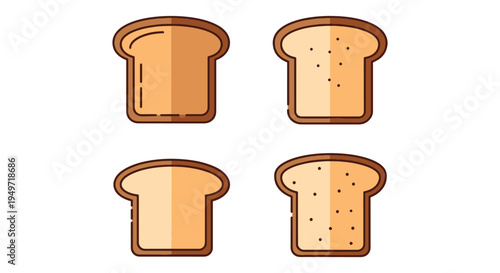 Whole Grain Toast Line art modern artistic abstract vector