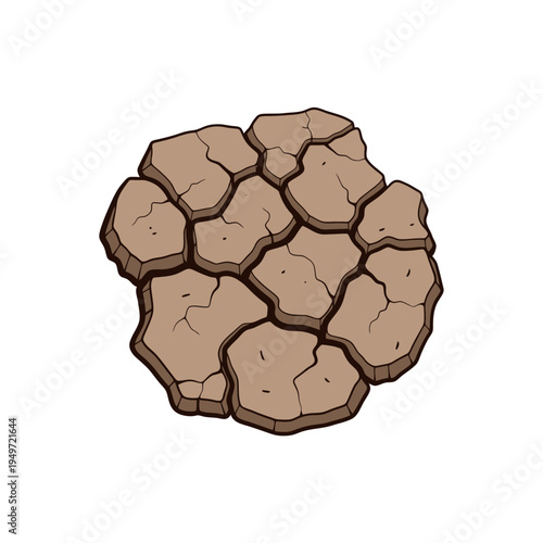 Dry Cracked Earth Cartoon Element vector illustration