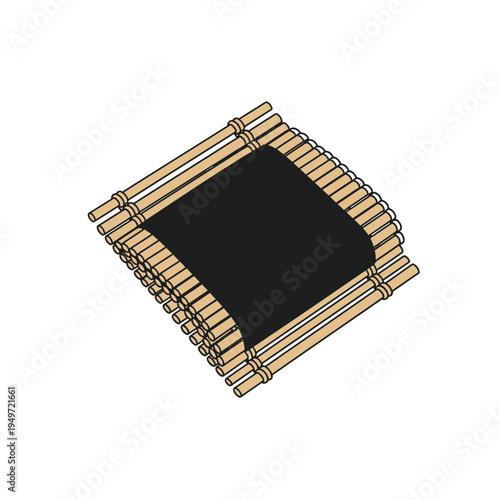 Sushi Rolling Mat Nori Seaweed Isolated vector illustration