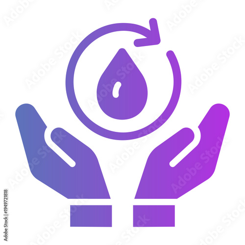 Water saving Line Gradient Icon