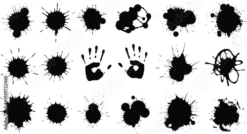 Inkblot patterns and handprint collection