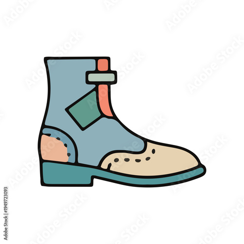 Colorful Ankle Boot Icon