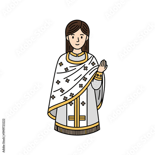 Vector Graphic of Orthodox Christian Deacon vector illustration