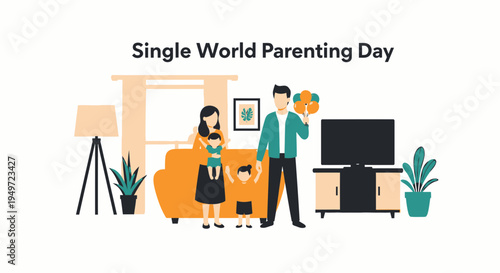 Single World Parenting Day Celebration vector illustration