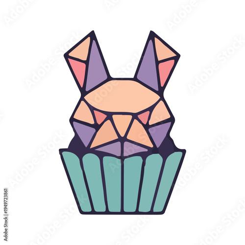 Geometric Animal Cupcake Icon