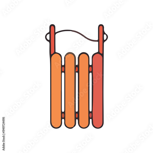 Wooden Sled Icon Illustration